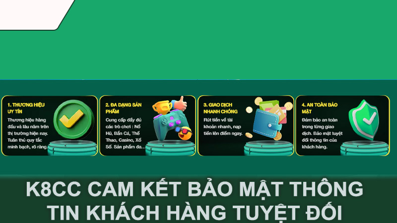 K8cc cam kết bảo mật thông tin khách hàng tuyệt đối